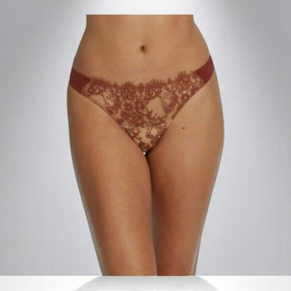 Skarlett Blue Womens Size XL Entice Lace Thong Panty 371143 Clay/Brown NWT - Picture 1 of 5